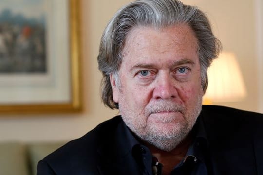 Steve Bannon, ehemaliger Chefstratege des Weißen Hauses, während eines Interviews mit der Associated Press.