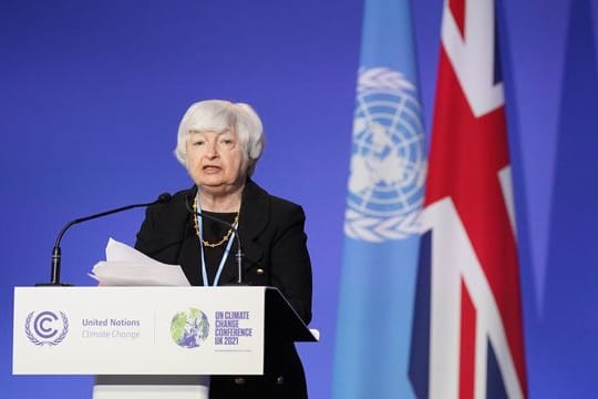 Janet Yellen bei der UN-Klimakonferenz COP26 in Glasgow.