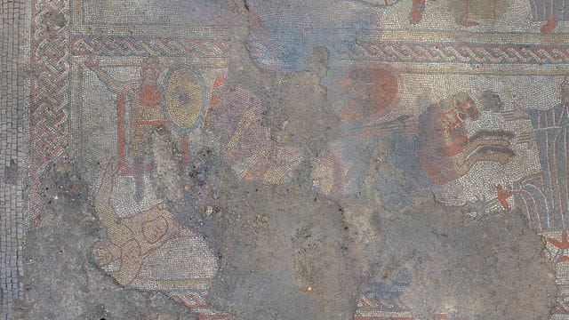 Das in der mittelenglischen Grafschaft Rutland gefundene Mosaik stellt eine der berühmtesten Schlachten des Trojanischen Krieges dar.