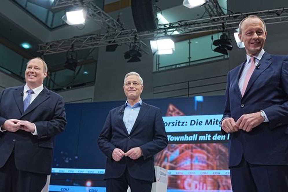 Helge Braun, Norbert Röttgen und Friedrich Merz (v.l.) bei einer ihrer Vorstellungsrunden.