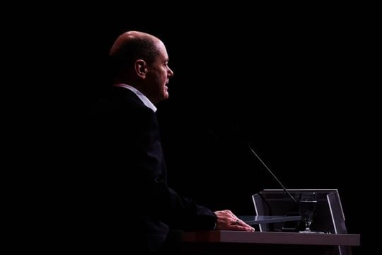 Olaf Scholz am Sonntag beim Berliner SPD-Landesparteitag.
