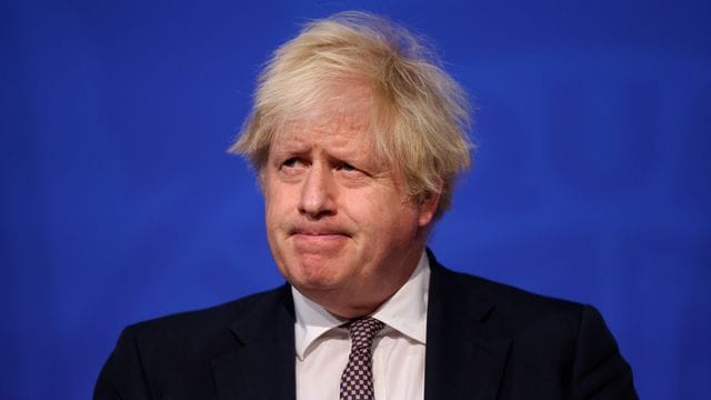 Boris Johnson, Premierminister von Großbritannien, spricht während einer Pressekonferenz.