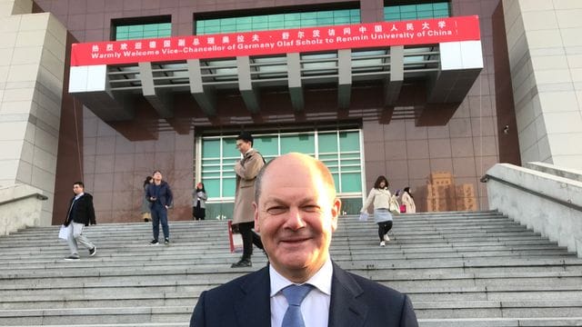 Der damalige Bundesfinanzminister Olaf Scholz in Peking.