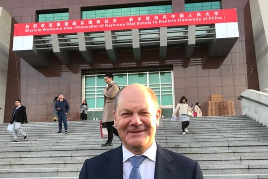 Der damalige Bundesfinanzminister Olaf Scholz in Peking.