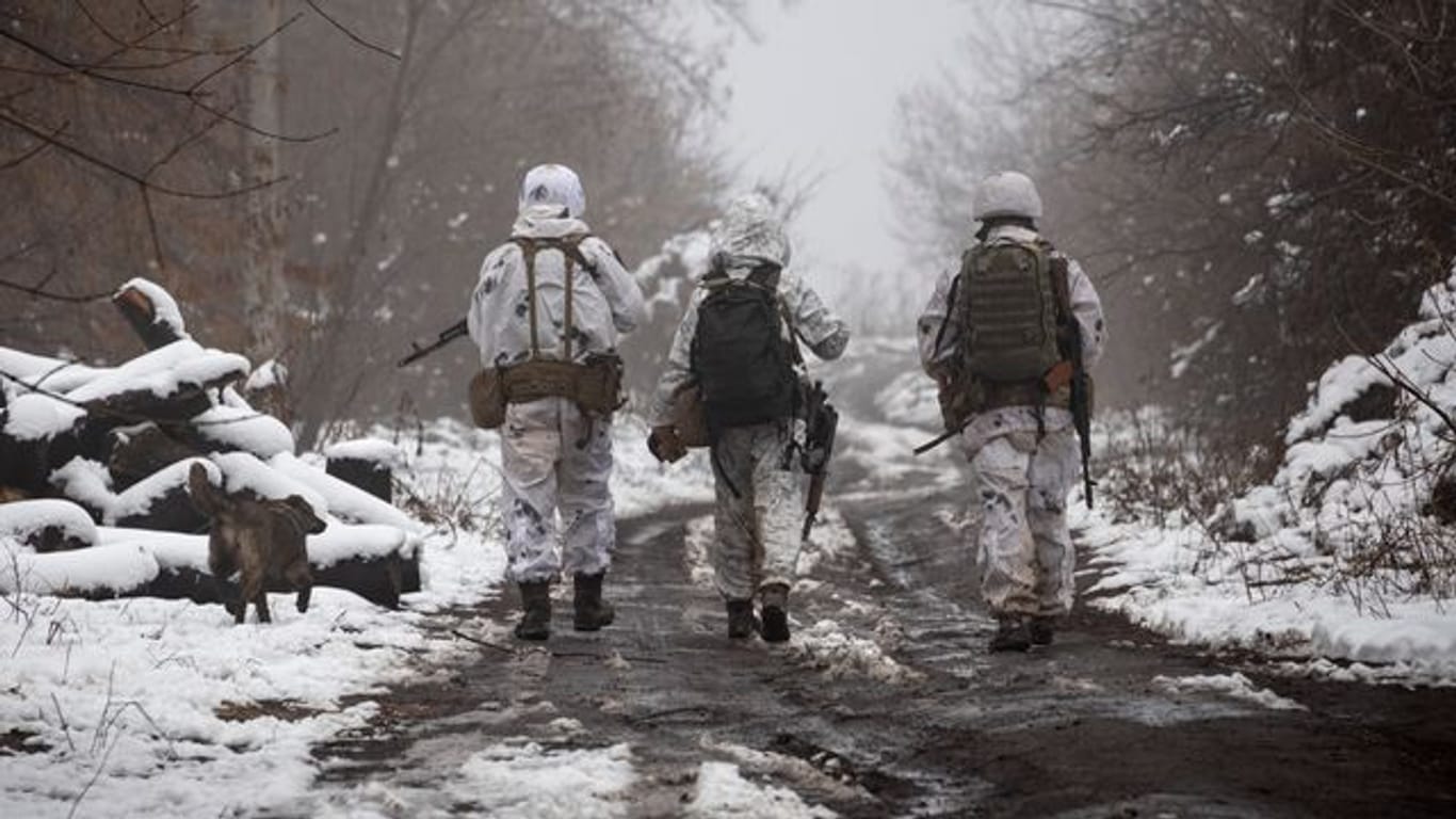 Ukrainische Soldaten in Katerinivka.