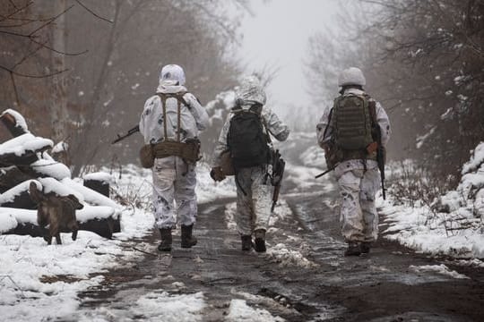 Ukrainische Soldaten in Katerinivka.