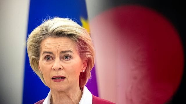 Kommissionspräsidentin Ursula von der Leyen: "Aggression muss ein Preisschild haben". Kommissionspräsidentin Ursula von der Leyen: "Aggression muss ein Preisschild haben".