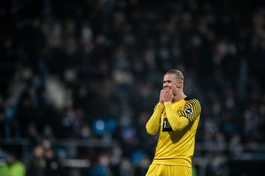 Auch BVB-Starstürmer Erling Haaland war nach den vielen vergebenen Chancen bedient.