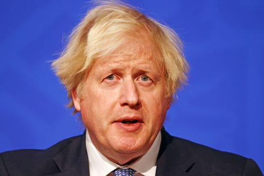 Boris Johnson, Premierminister von Großbritannien, spricht während einer Pressekonferenz in der Downing Street.