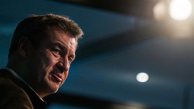 Der bayerische Ministerpräsident und CSU-Parteivorsitzende Markus Söder bei einer Pressekonferenz in München.