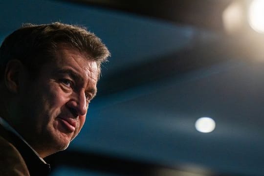 Der bayerische Ministerpräsident und CSU-Parteivorsitzende Markus Söder bei einer Pressekonferenz in München.