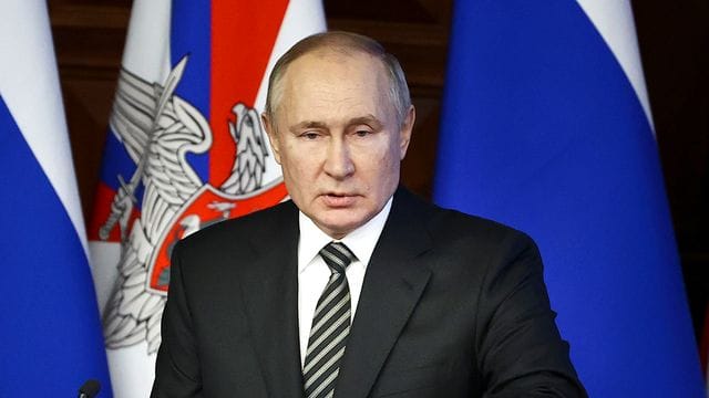 Kreml-Chef Putin bei einer Sitzung des russischen Verteidigungsministeriums.