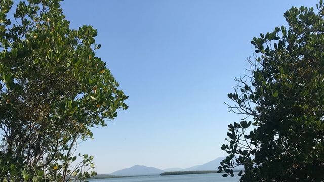 Blick von der Insel Worthington Island aufs Wasser.