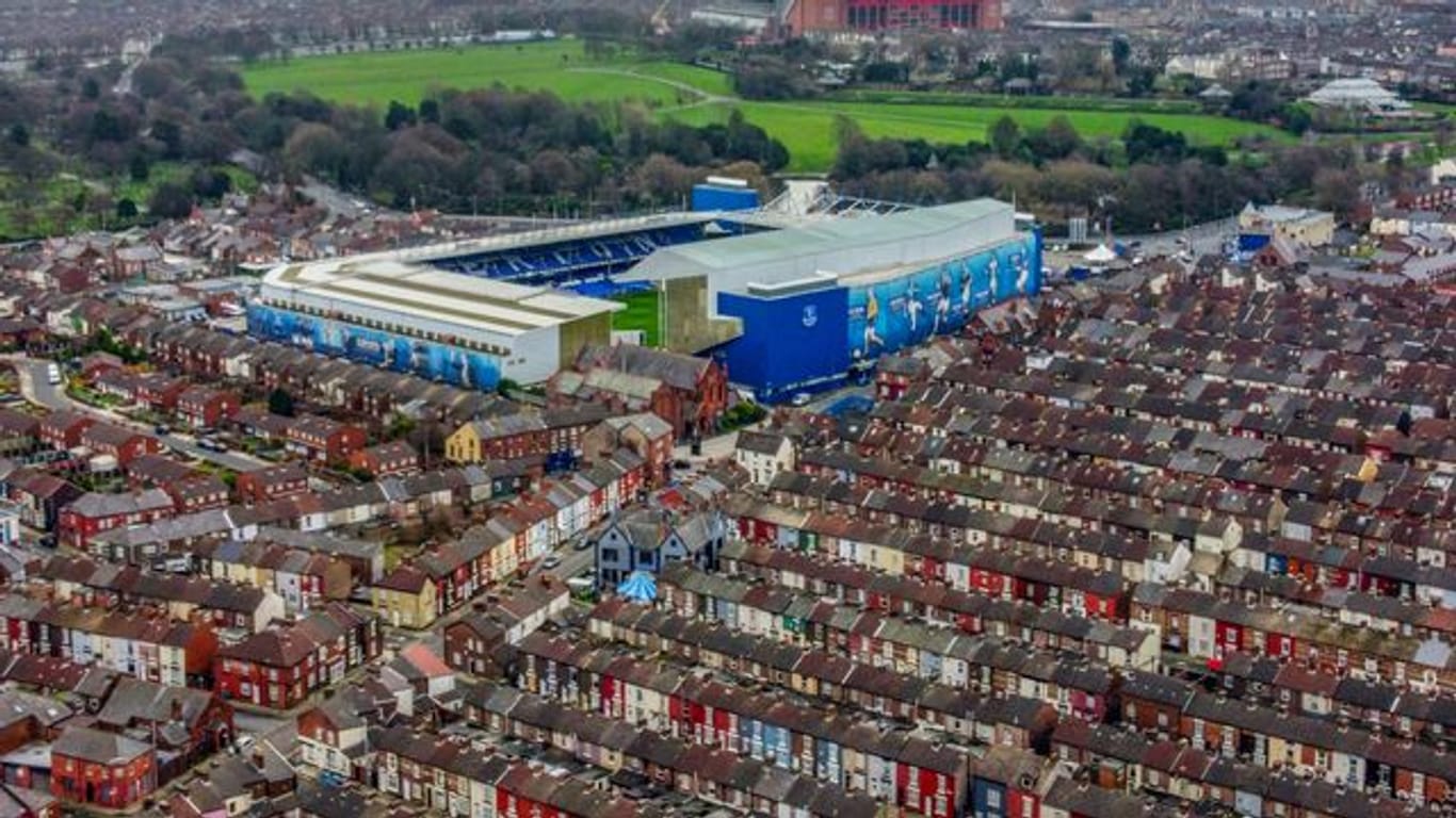 Blick auf Goodison Park, das Heimstadion des FC Everton.