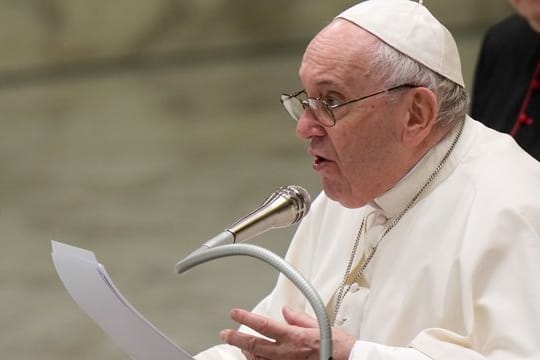 Papst Franziskus während seiner Rede bei der wöchentlichen Generalaudienz.