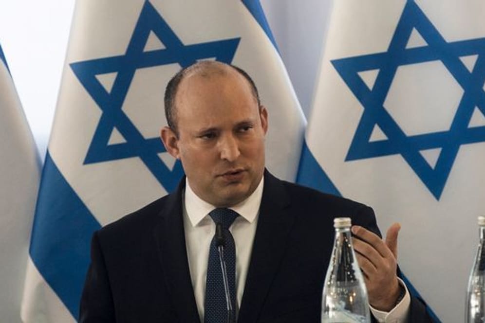 Israels Premierminister Naftali Bennett am Sonntag während einer Sondersitzung der Regierung.