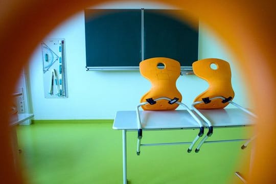 Leeres Klassenzimmer einer Sekundarschule in Sachsen Anhalt.
