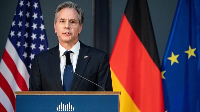 US-Außenminister Antony Blinken spricht bei einer Veranstaltung in Berlin.