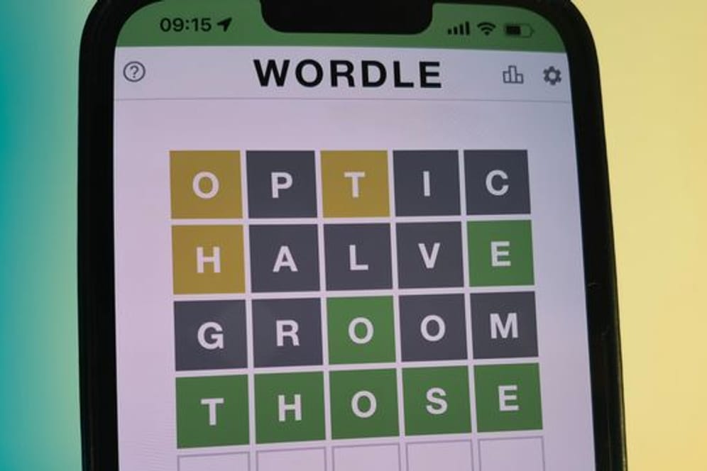 Das Rätselspiel Wordle auf einem Smartphone.
