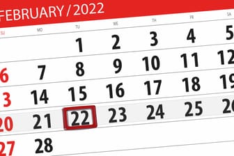 Palindromischer Tag: Der 22.02.2022 ergibt rückwärts gelesen das gleiche Datum.