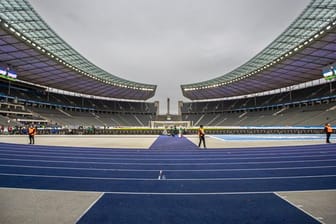Die Tribünen des Berliner Olympiastadions waren am 18.