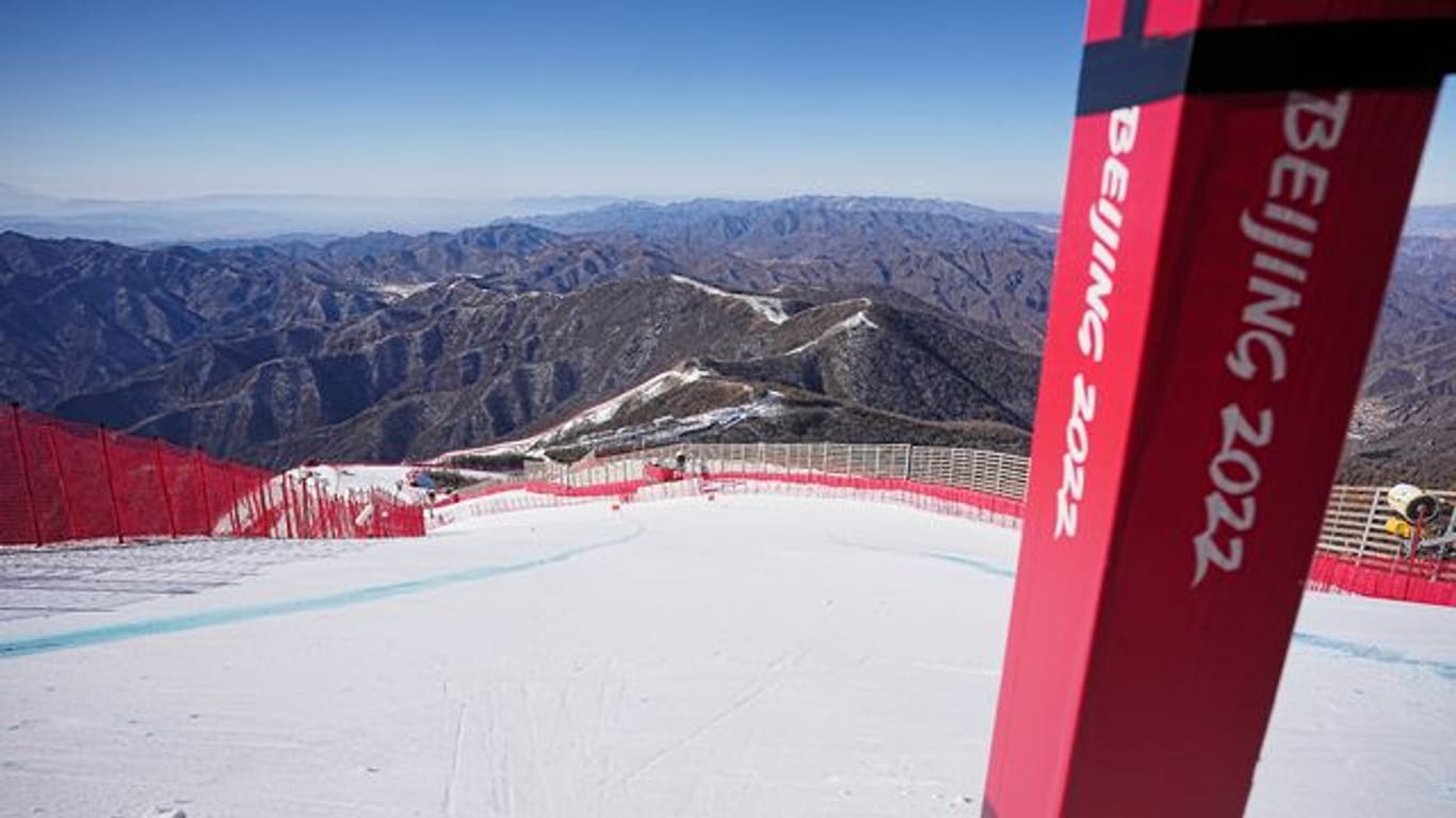 Blick vom Start der Ski-alpin-Strecke auf die Piste.