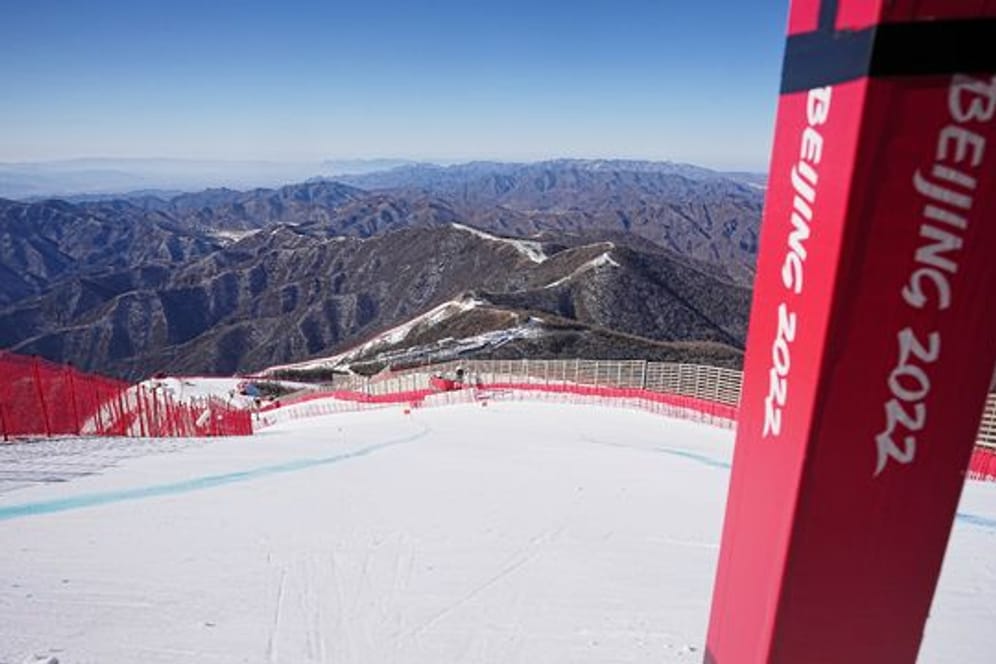 Blick vom Start der Ski-alpin-Strecke auf die Piste.
