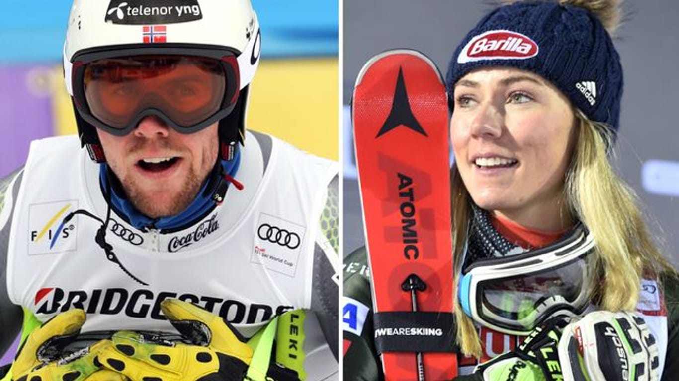 Die Ski-Stars Aleksander Aamodt Kilde und Mikaela Shiffrin.
