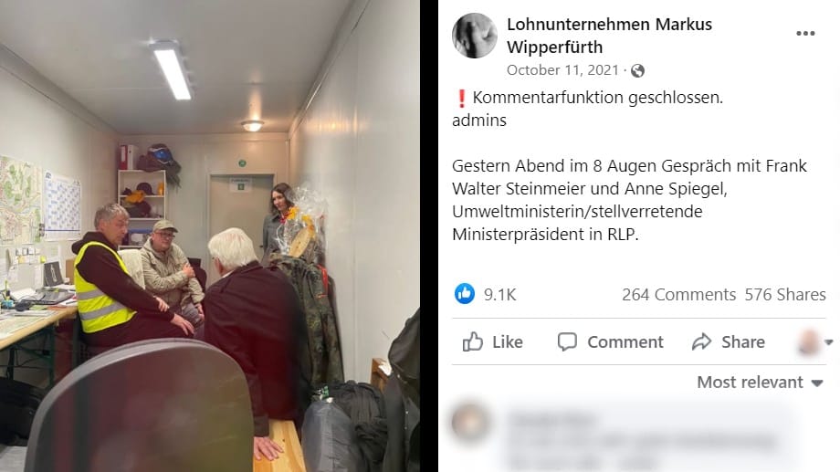 Mit Bundespräsident und Ministerin: Wilhelm Hartmann und Markus Wipperfürth konnten sich auch beim Ersten Mann des Staats beklagen.