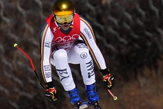 Romed Baumann: Der Deutsche in Peking beim Training der Abfahrer.