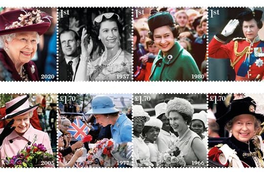 Die Royal Mail feiert die Königin mit acht Briefmarken.