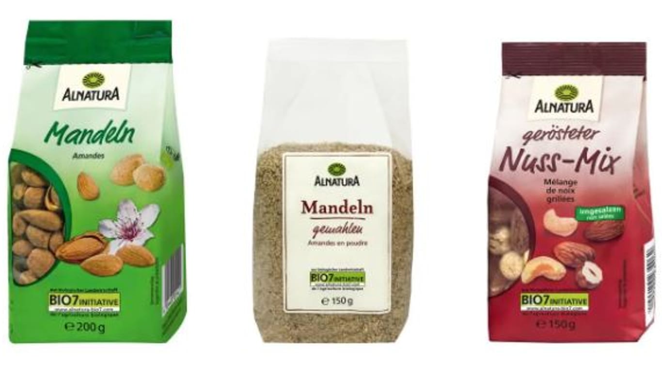 Produkte mit beziehungsweise aus Mandeln: Diese Alnatura-Produkte werden derzeit zurückgerufen.