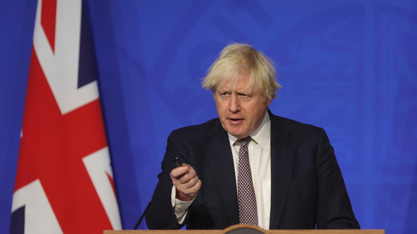 Boris Johnson: Der britische Premierminister teilt die Sorge der USA, Russland könnte ein Propagandavideo als Vorwand für einen Einmarsch in die Ukraine einmarschieren.