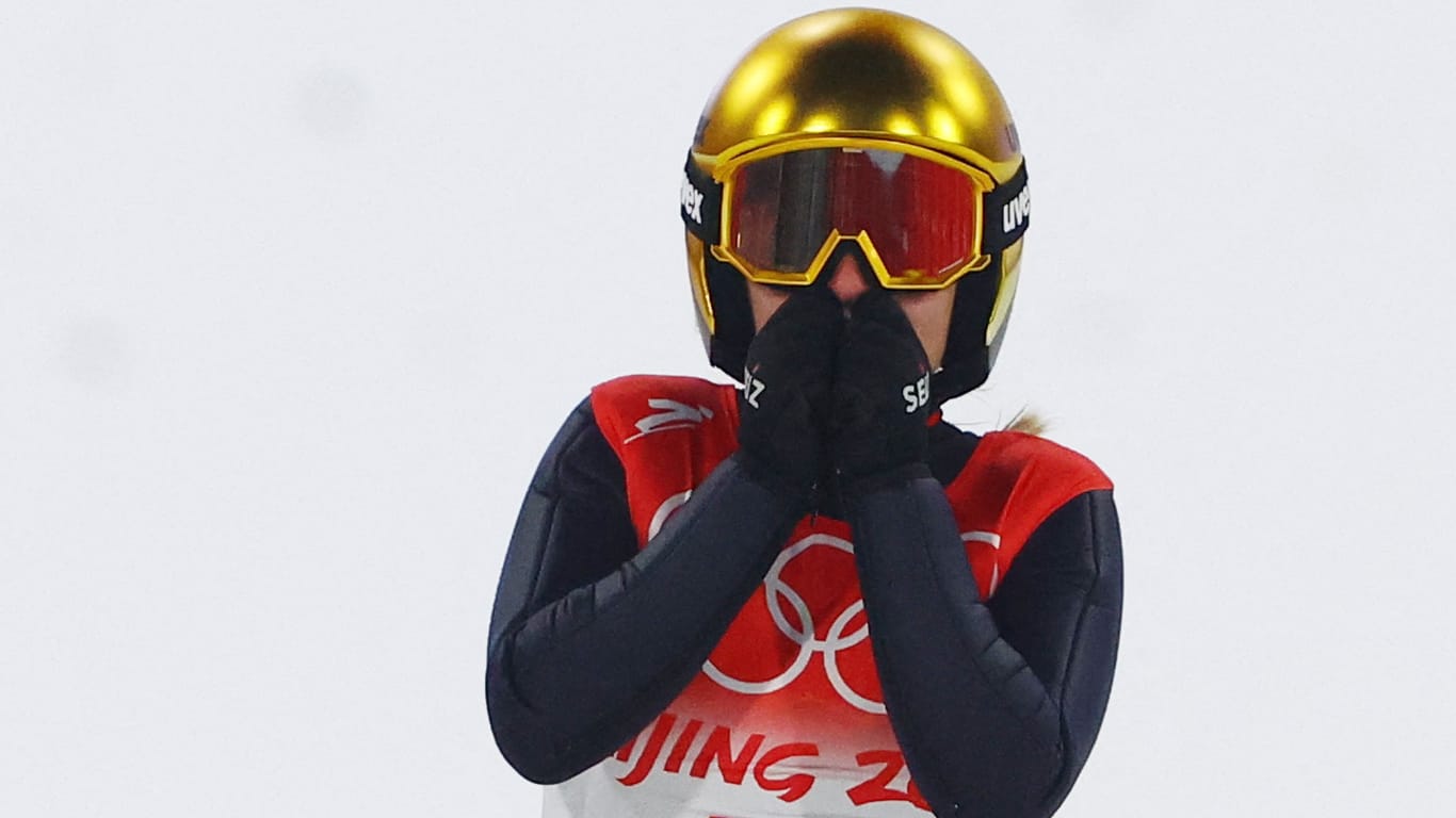 Katharina Althaus: Die DSV-Springerin verpasste die Goldmedaille nur ganz knapp.
