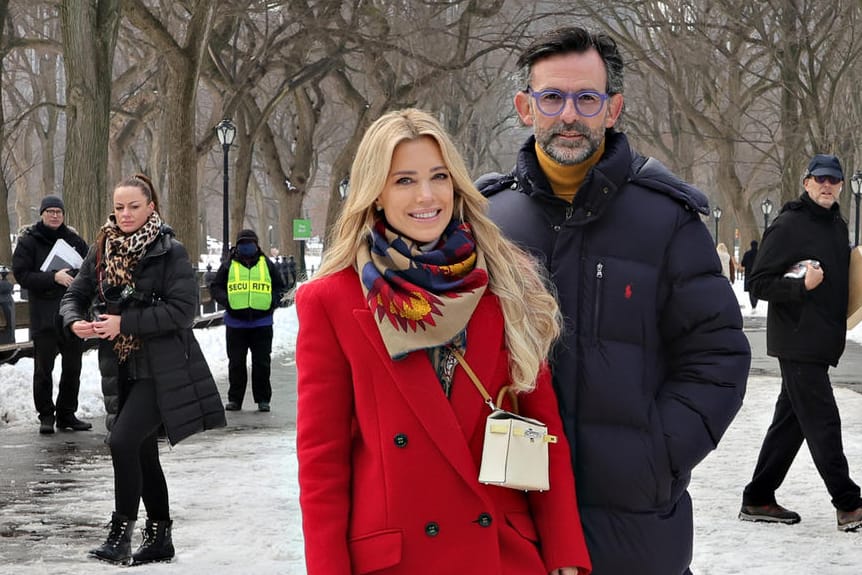 Sylvie Meis und Niclas Castello im New Yorker Central Park: Dort stellten sie ein ungewöhnliches Kunstwerk vor.