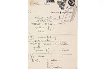 Eine von Paul McCartney handgeschriebene Notiz zu dem Song "Hey Jude" erzielte knapp 77.