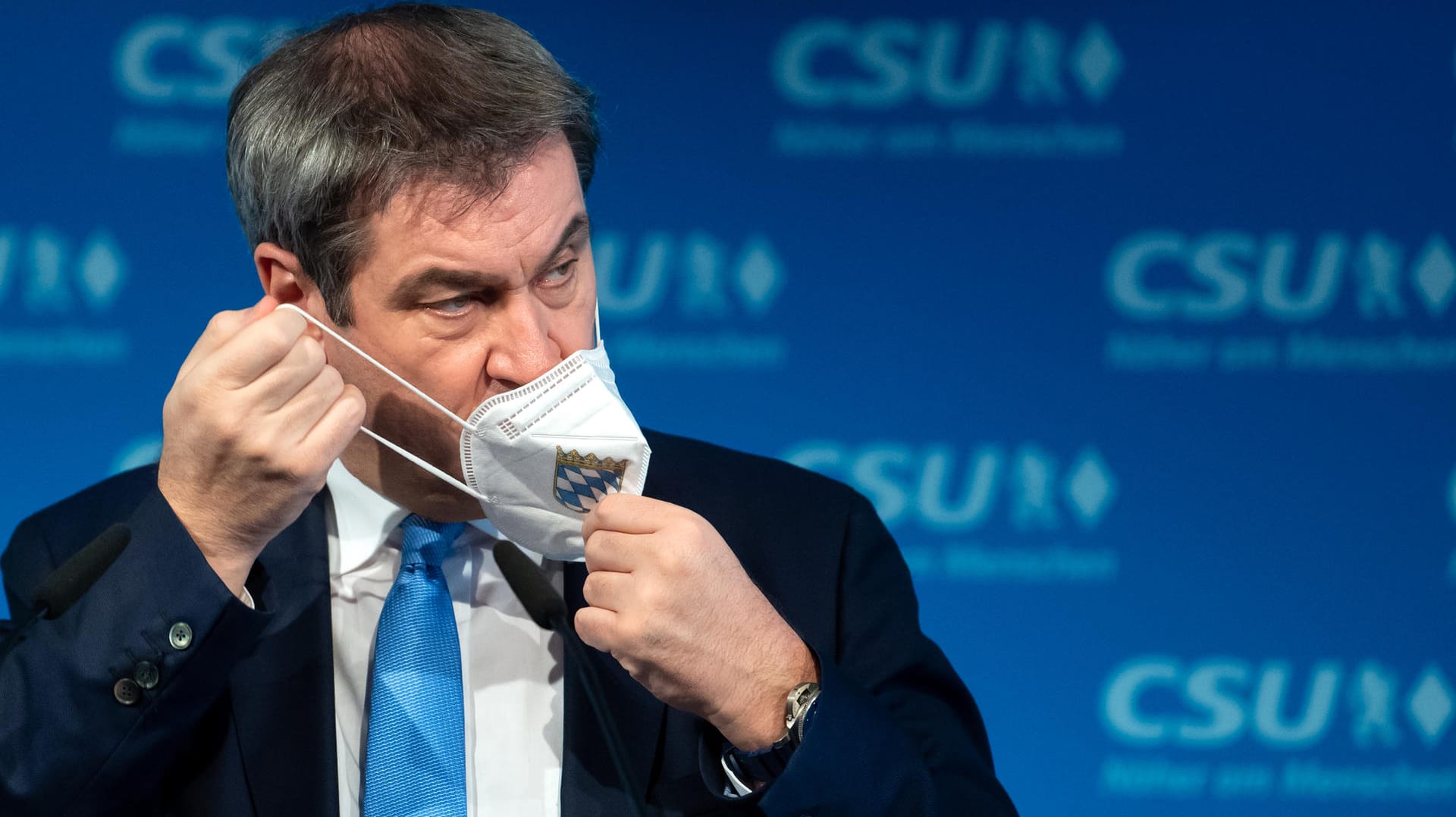 Markus Söder (CSU): Der bayerische Ministerpräsident rückt von der Impfpflicht für Pflegepersonal ab.