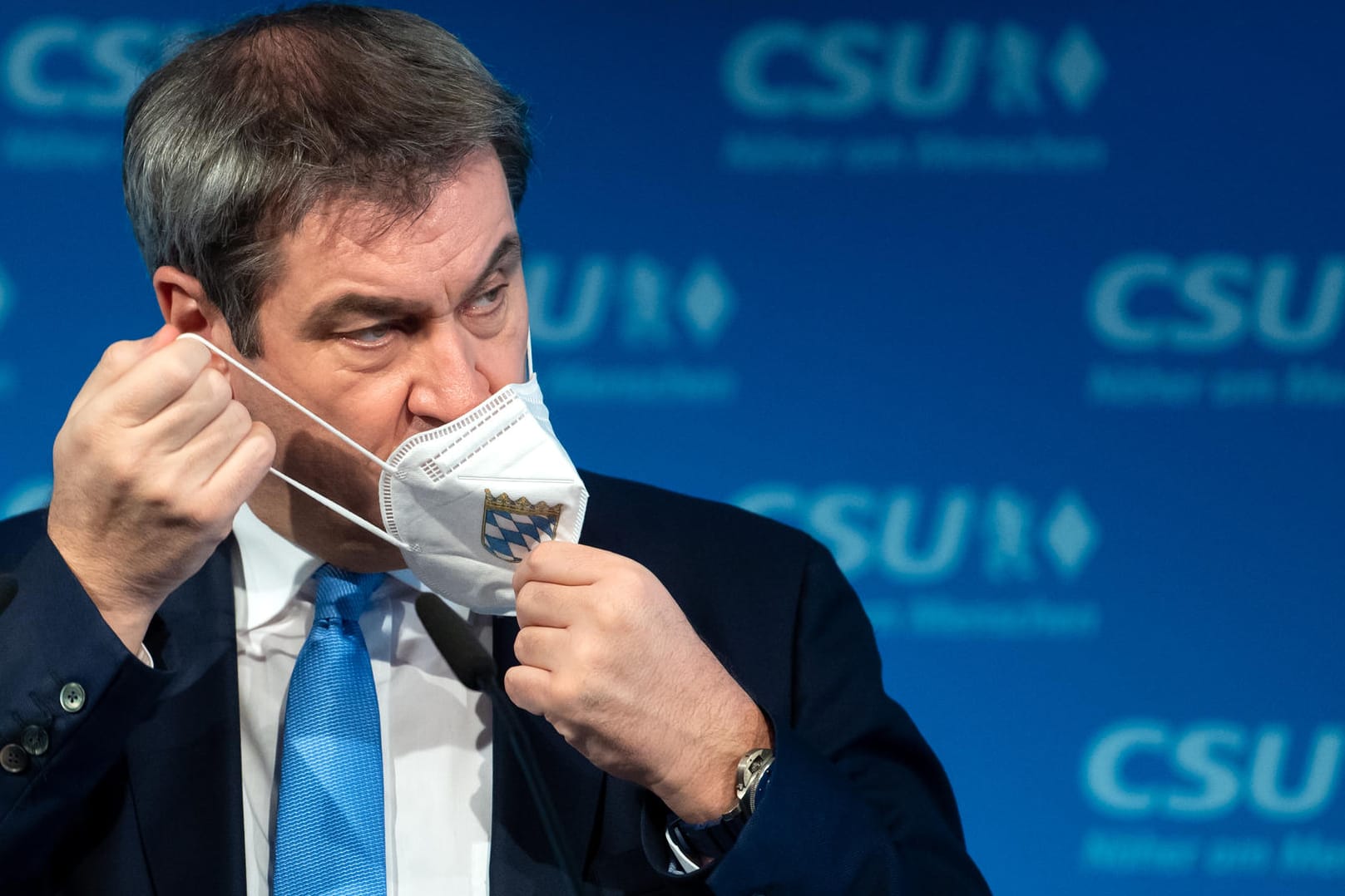 Markus Söder (CSU): Der bayerische Ministerpräsident rückt von der Impfpflicht für Pflegepersonal ab.