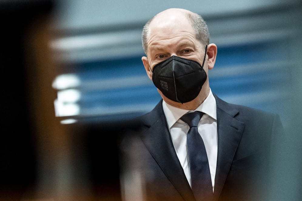 Olaf Scholz (SPD), Bundeskanzler, aufgenommen im Rahmen der woechentlichen Kabinettssitzung im Bundeskanzleramt in Berli