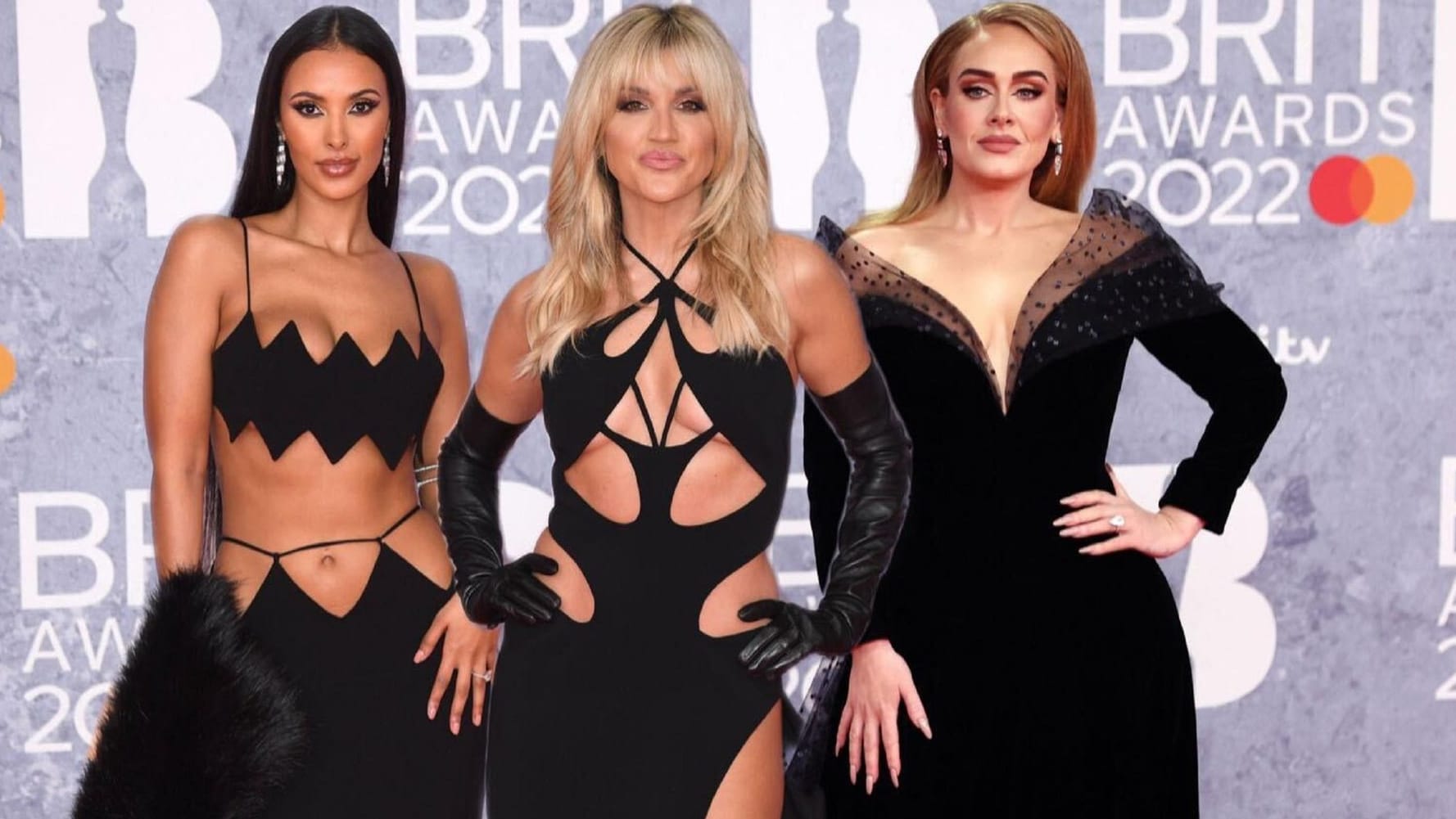 The Brit Awards (Collage, v.l.): Maya Jama, Ashley Roberts, Adele.