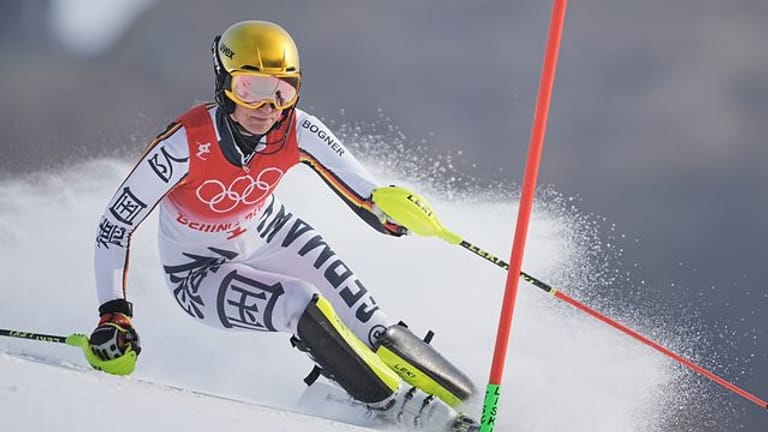 Lena Dürr fuhr einen starken ersten Slalom-Durchgang.