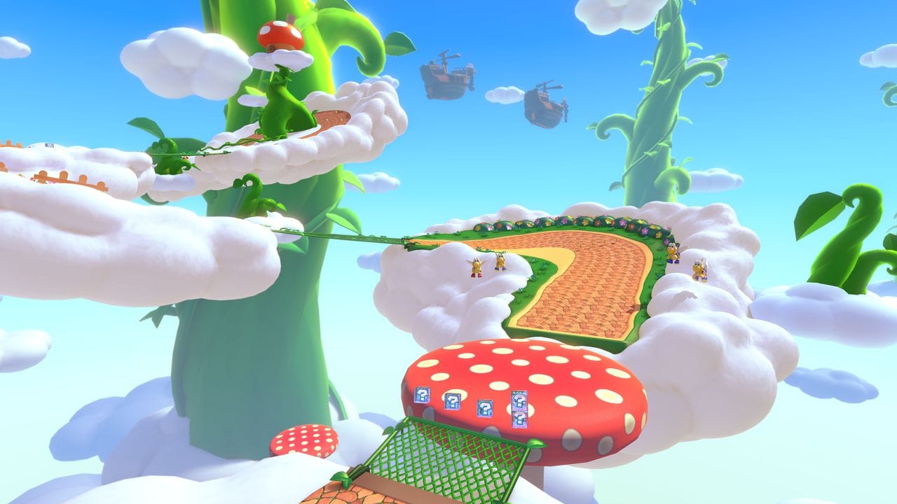 Hoch in die Wolken muss das Kart: "Mario Kart 8 Deluxe" bekommt bis 2023 48 neue Strecken - mit dem kostenpflichtigen Booster-Streckenpass. Hoch in die Wolken muss das Kart: "Mario Kart 8 Deluxe" bekommt bis 2023 48 neue Strecken - mit dem kostenpflichtigen Booster-Streckenpass.
