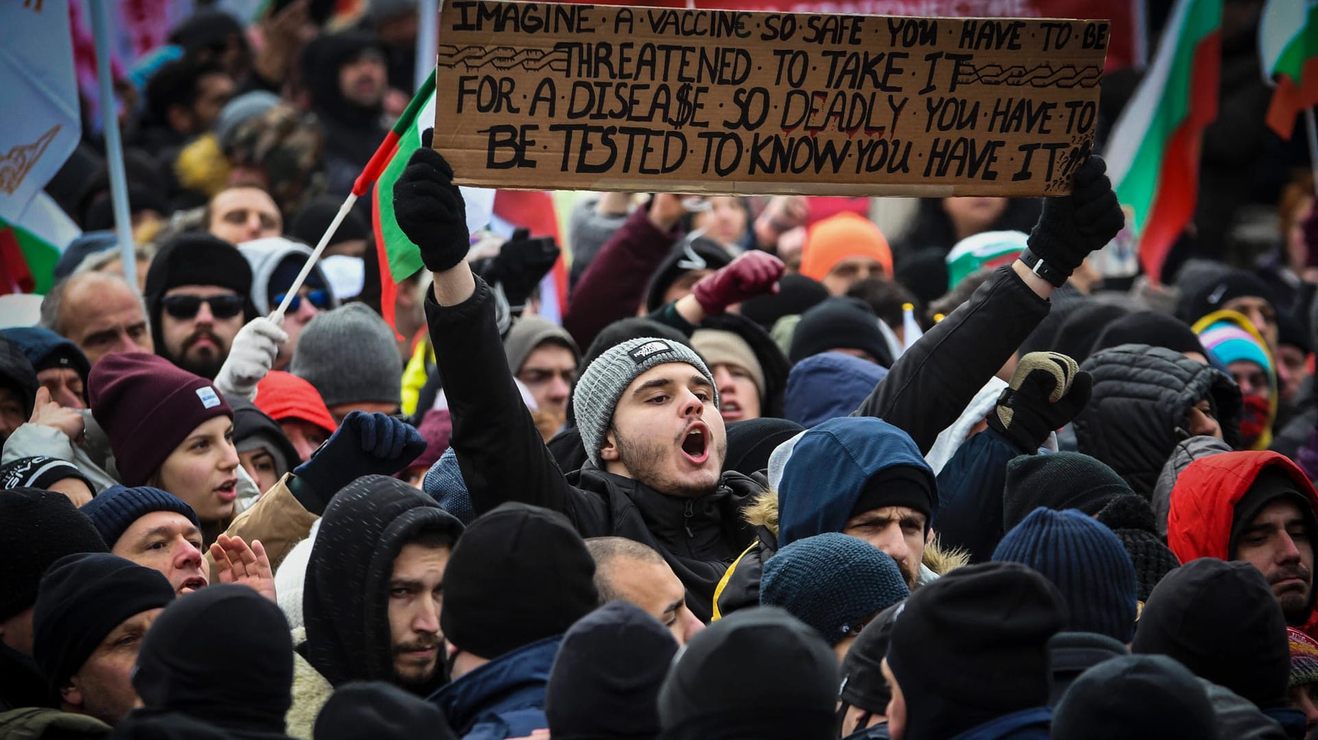 Corona-Proteste in Sofia: 70 Prozent der Bevölkerung sind nicht geimpft.