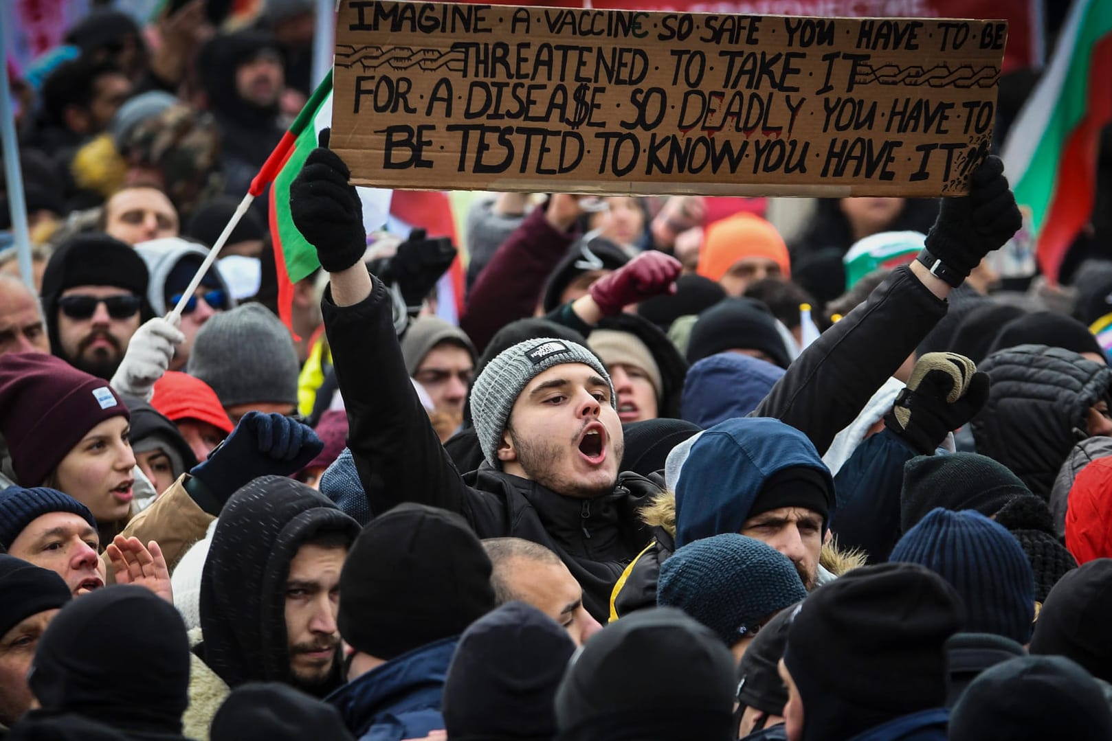 Corona-Proteste in Sofia: 70 Prozent der Bevölkerung sind nicht geimpft.