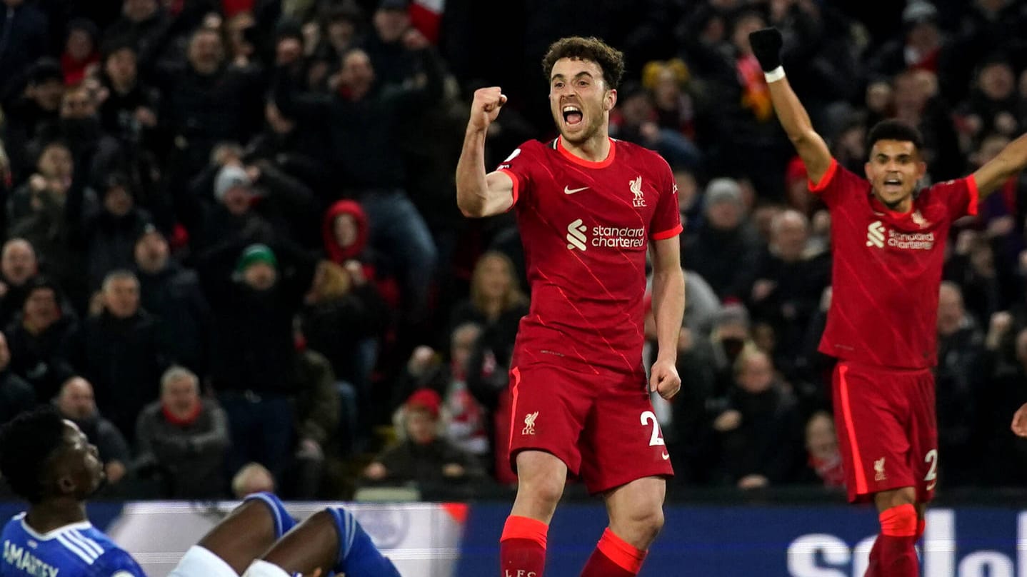 Diogo Jota: Der Portugiese war der alles entscheidende Liverpool-Profi gegen Leicester. Diogo Jota: Der Portugiese war der alles entscheidende Liverpool-Profi gegen Leicester.