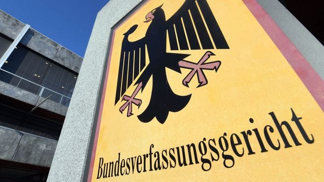 Eingang des Bundesverfassungsgerichts in Karlsruhe.