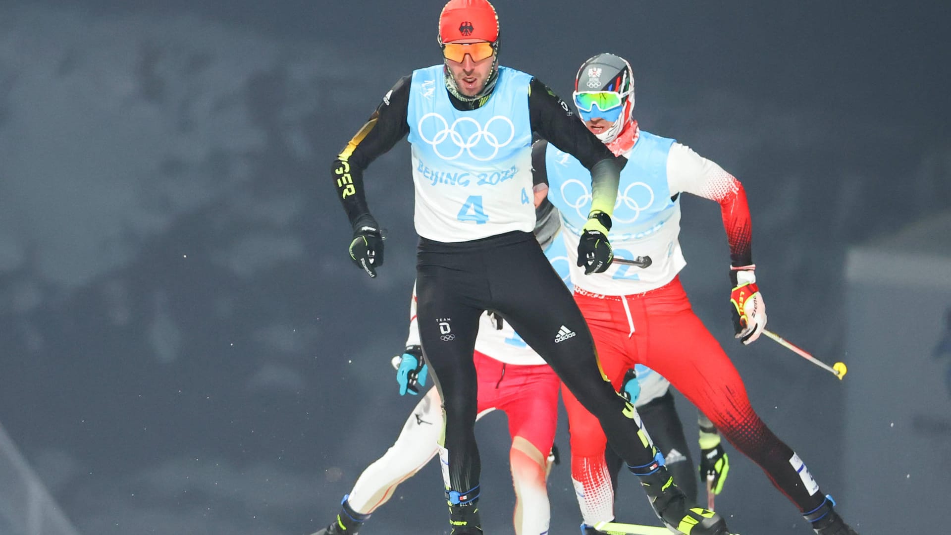 Johannes Rydzek bei der Nordischen Kombination in Zhangjiakou bei den Olympischen Spielen 2022: