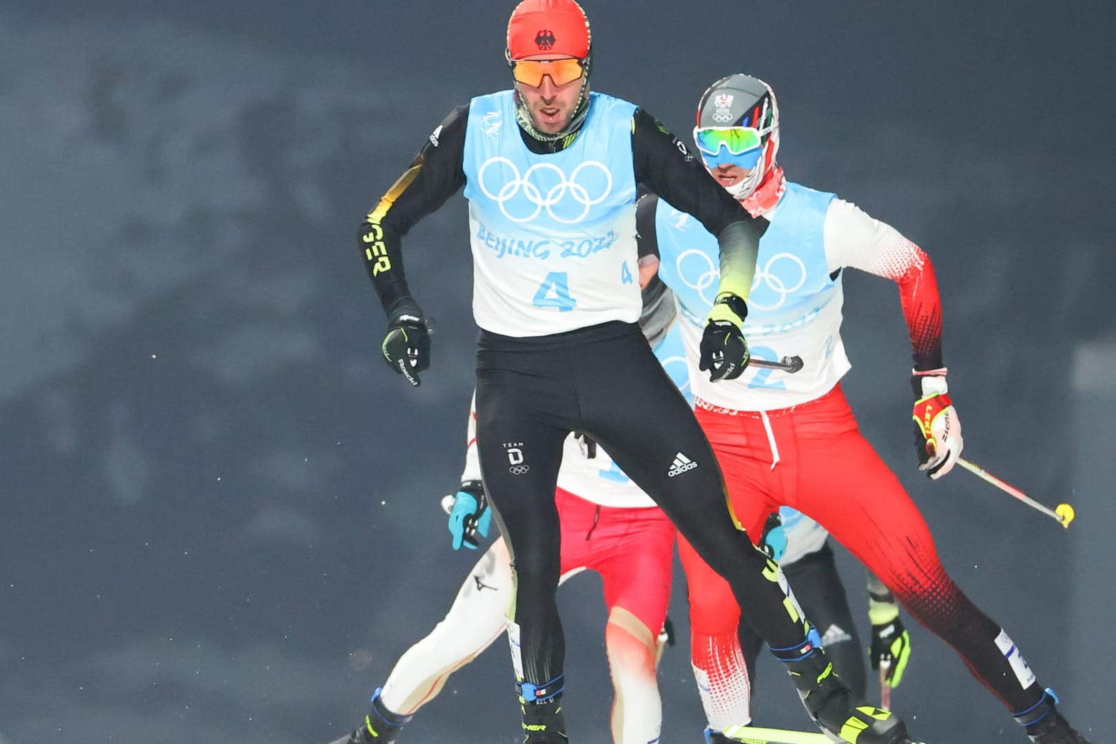 Johannes Rydzek bei der Nordischen Kombination in Zhangjiakou bei den Olympischen Spielen 2022: