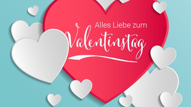 Ein romantisches Grußmotiv zum Valentinstag: Hier finden Sie Grußkarten zum Verschicken per Mail oder WhatsApp