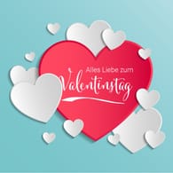 Ein romantisches Grußmotiv zum Valentinstag: Hier finden Sie Grußkarten zum Verschicken per Mail oder WhatsApp